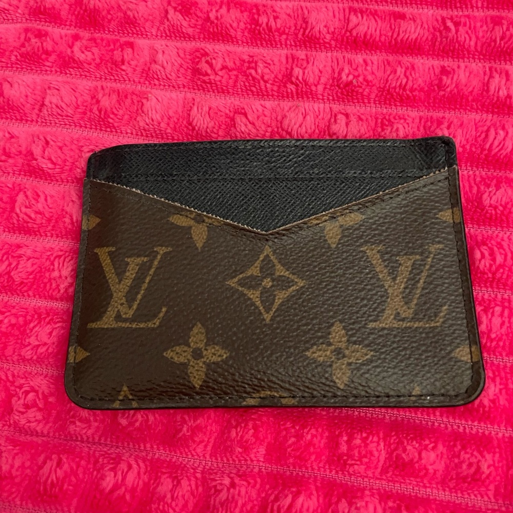 Louis Vuitton Brown Monogram & Black Trim Slim Credit Card Case